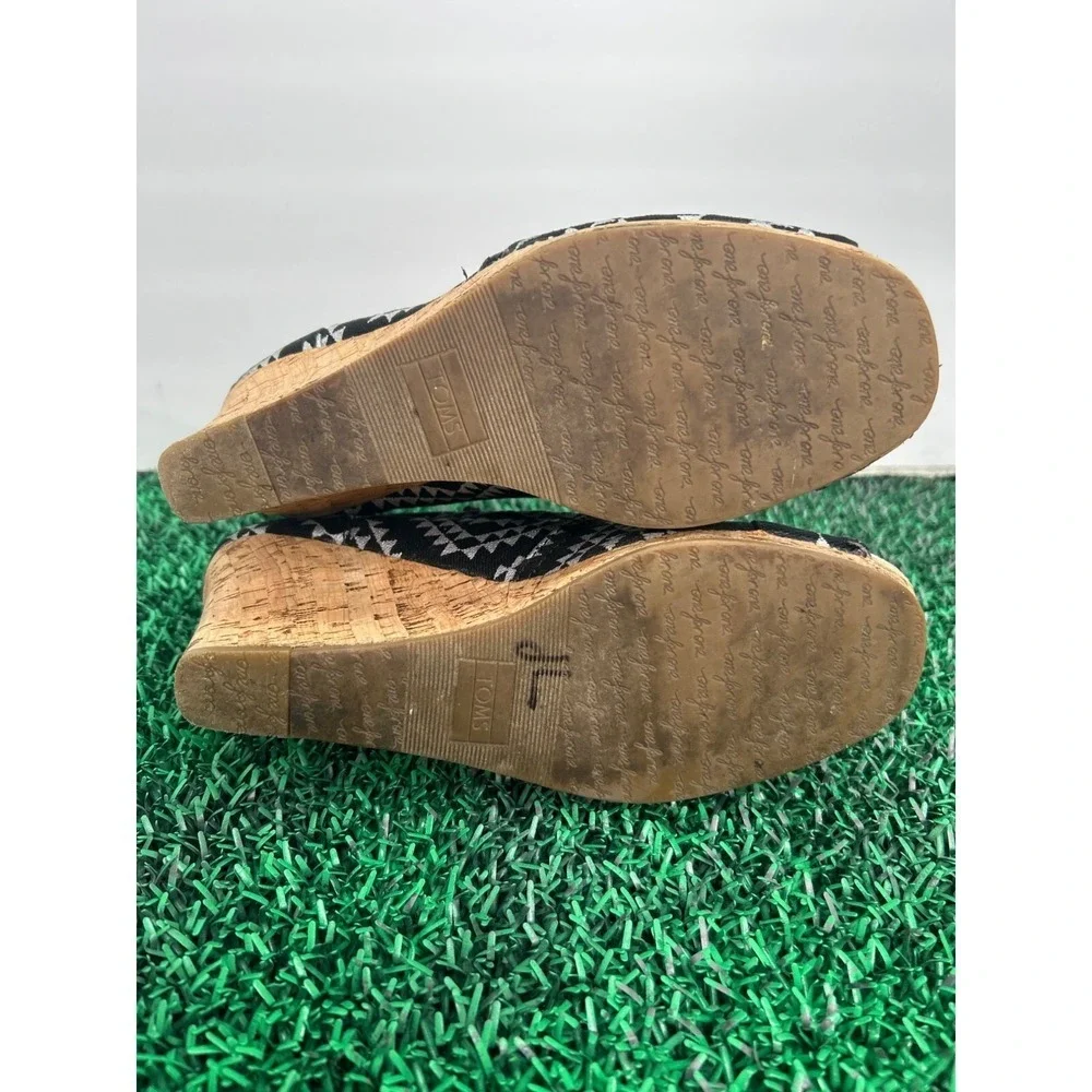 TOMS Tribal‎ Cork Wedge Sandals Peep Toe Size 8.5 Boho